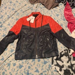 Zadig & Voltaire LEATHER JACKET RED/BLUE